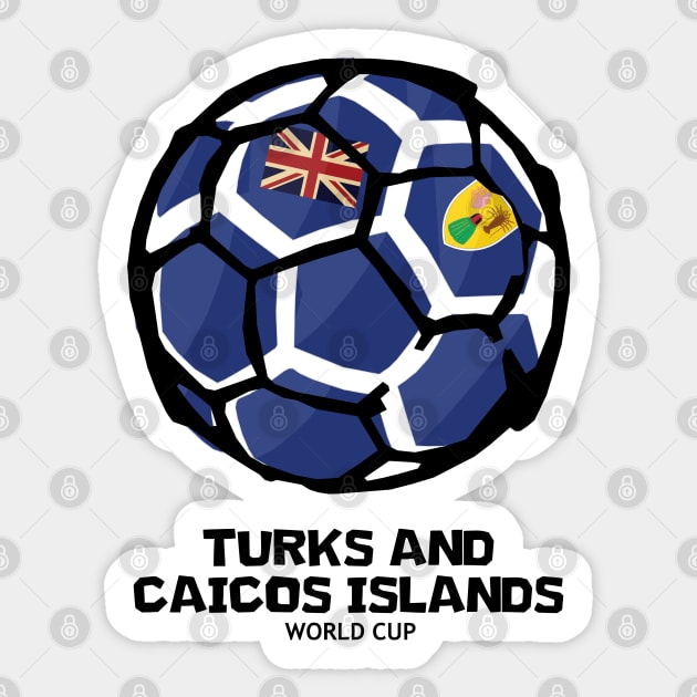 Turks and Caicos Islands Football Country Flag Sticker by KewaleeTee